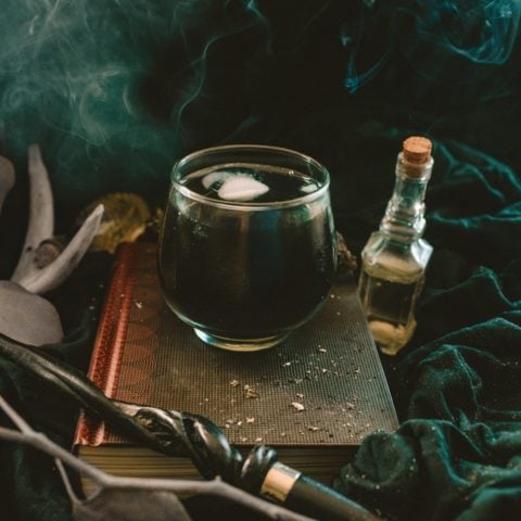 Death Eater's Smoke is a black margarita cocktail inspired by Harry Potter books and is the perfect Halloween cocktail