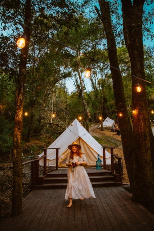 This Dreamy Bay Area Glamping Tent Is 10 Minutes To Beach!