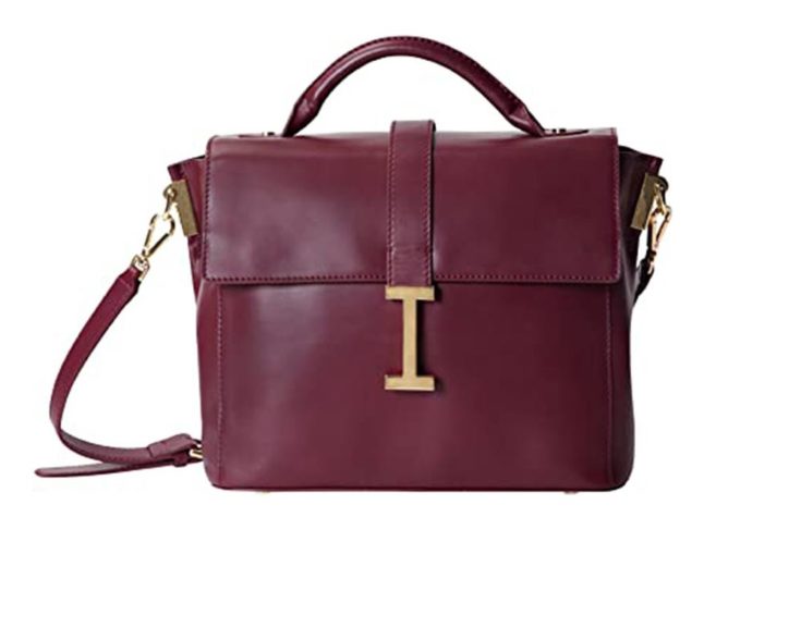 REAL LEATHER BAG trendy Handbag purple Leather Briefcase Bag 