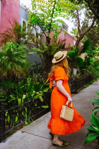 Vacation-Ready Orange Open Back Dress Under $40