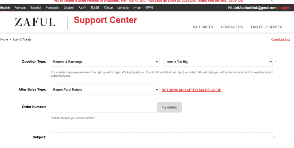 Zaful return 2025 and exchange policy