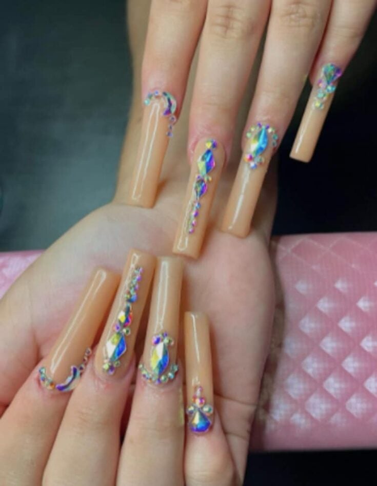 25 Sparkly Nail Designs With Diamonds You Can Buy Or Copy