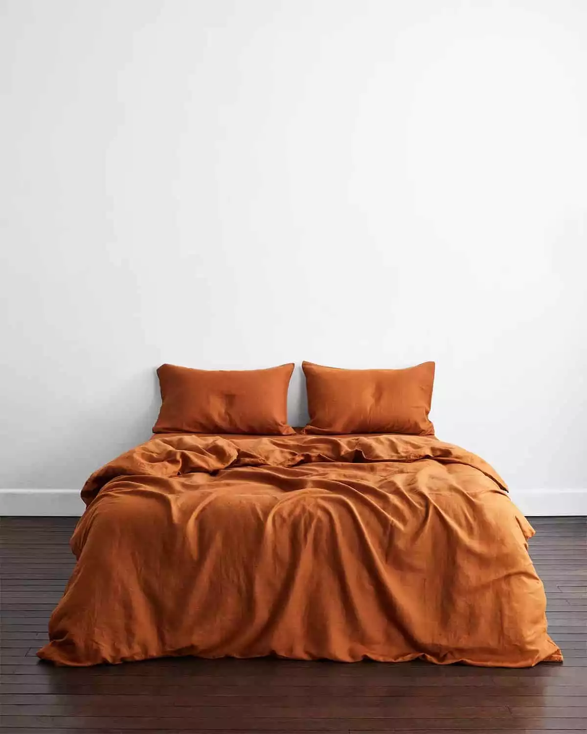 Rust Flax Linen Quilt Cover Set