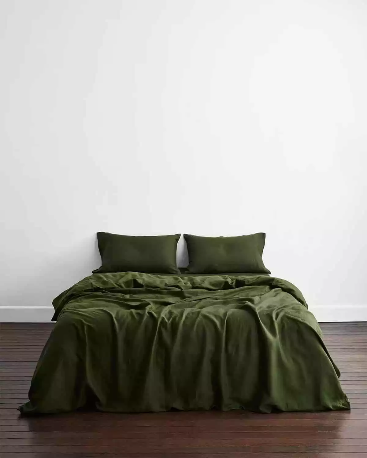 Olive 100% Flax Linen Bedding Set