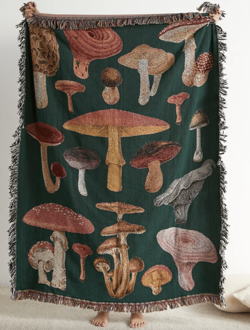 Mushroom Magic Throw Blanket