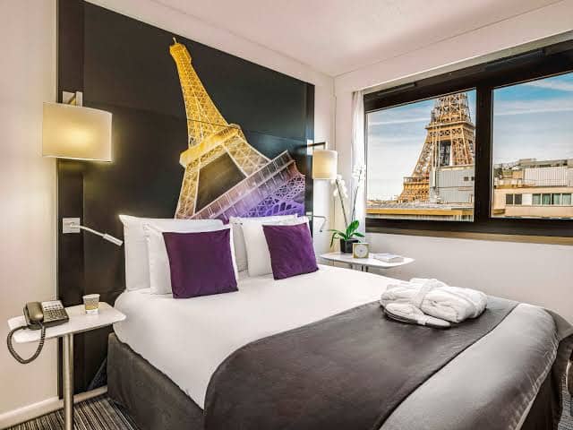 Eiffel tower view from hotel room, Paris. 23148190 Stock Photo at Vecteezy