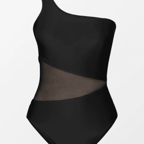 Black One Shoulder Swimsuit