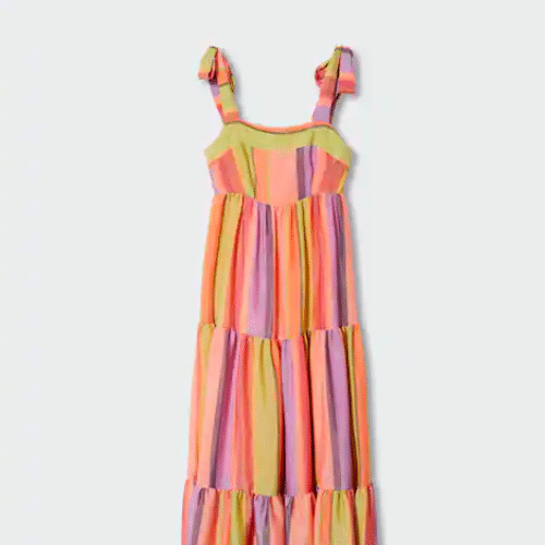 Rainbow Striped Long Dress