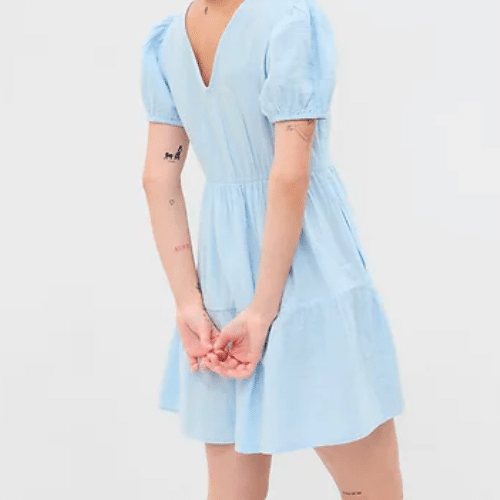 Puff Sleeve Mini Dress