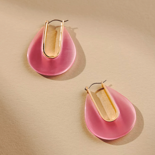 U-Shaped Stone Earrings