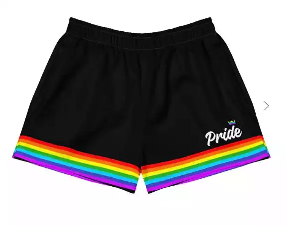 Black Rainbow Pride Athletic Shorts