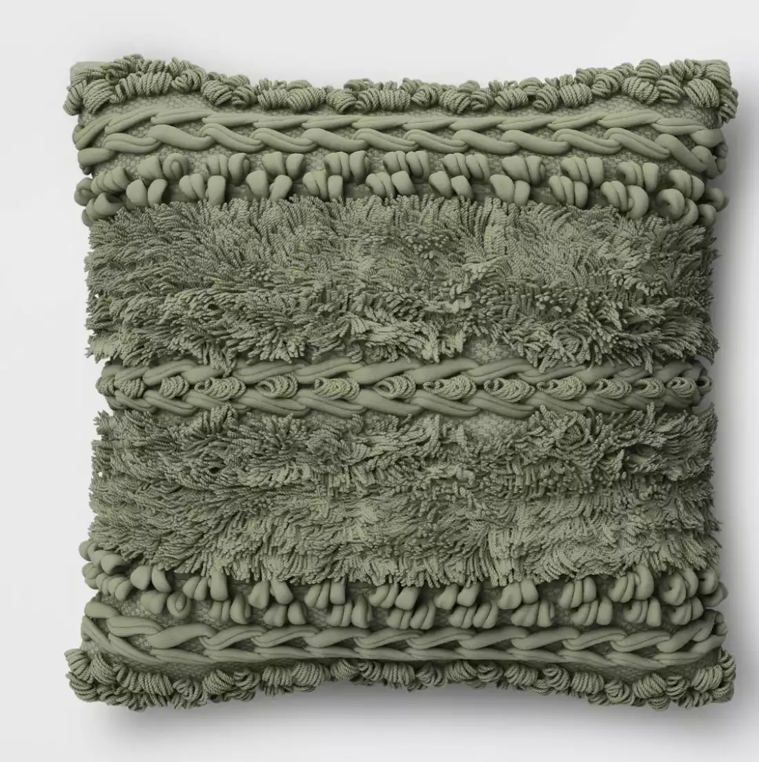 Tufted and Braided Throw Pillow