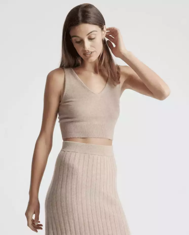 Quince Mongolian Cashmere Cropped Tank
