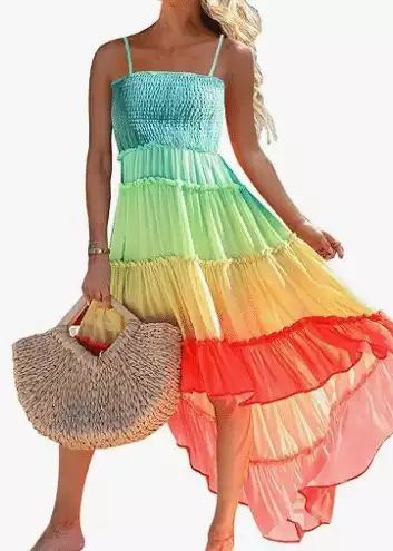 SAUKOLE Women's Rainbow Dress
