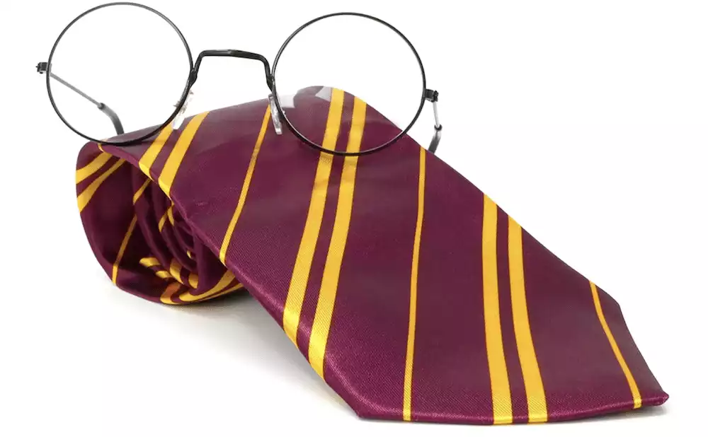 Maroon And Gold  Wizard Glasses and Tie