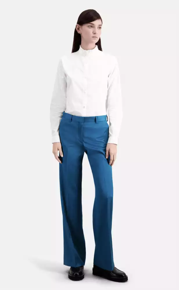 The Kooples Blue Satin Suit Trousers