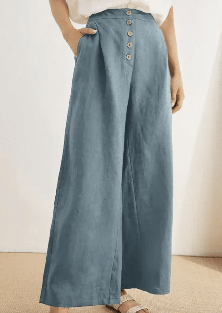 Linen Wide-Leg Pants Lila