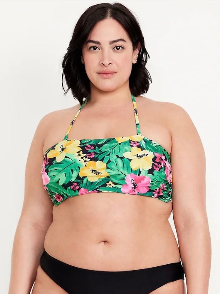 Tropical Floral Bandeau Swim Top