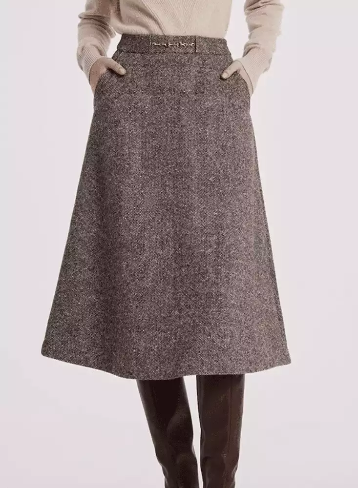 Waisted Washable Woolen Skirt