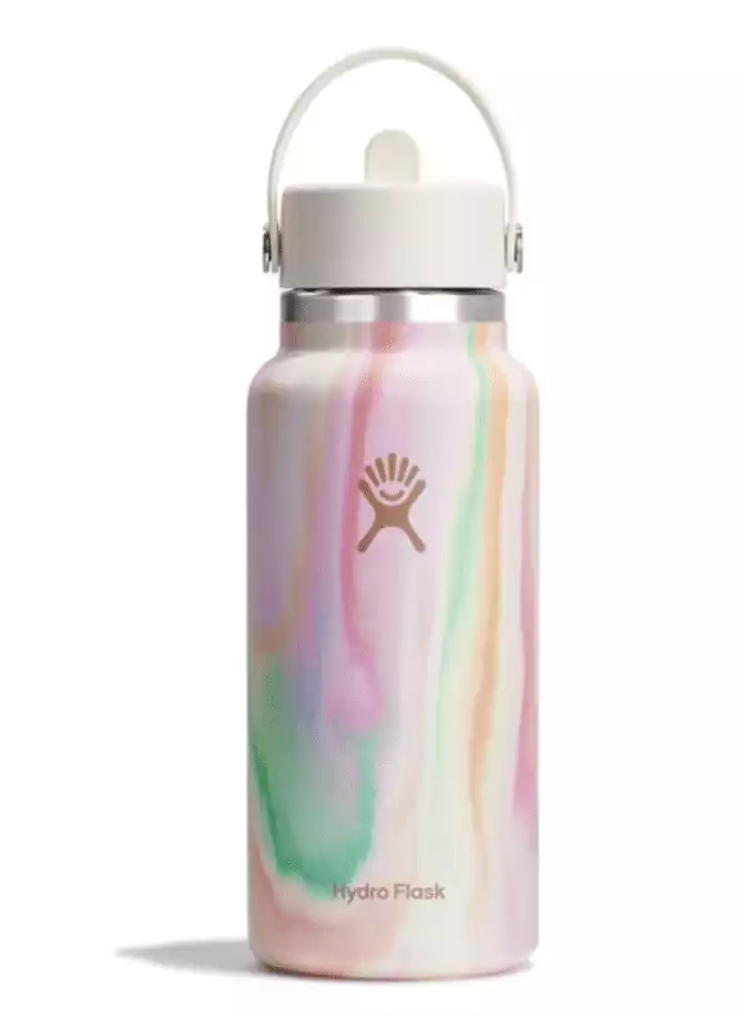 Hydro Flask Wide-Mouth Vacuum Water Bottle with Flex Straw Cap