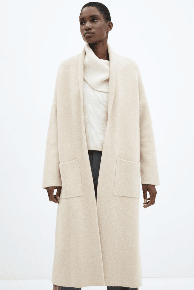 Mango Oversized Knitted Coat with Pockets