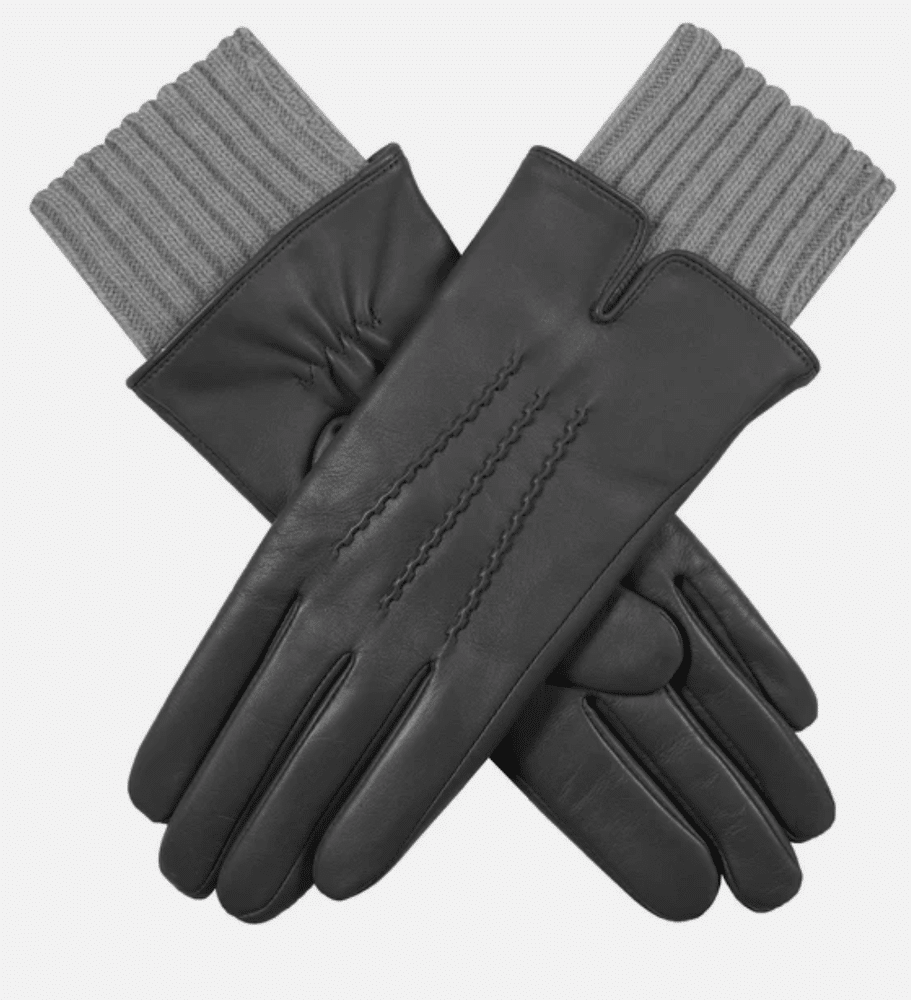 Wool Blend-Lined Leather Gloves