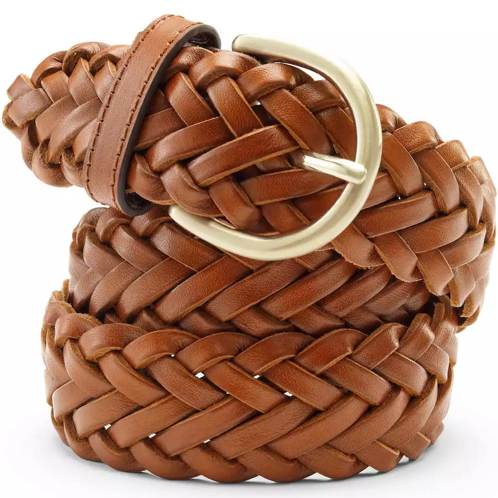 Land's End Leather Braided Belt