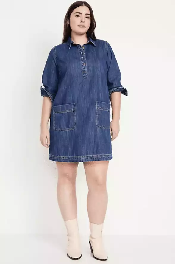 Old Navy Jean Popover Shirt Dress