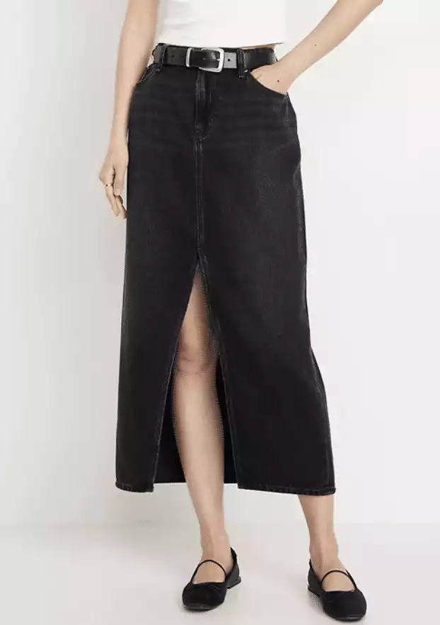 Old Navy Mid-Rise Jean Maxi Skirt