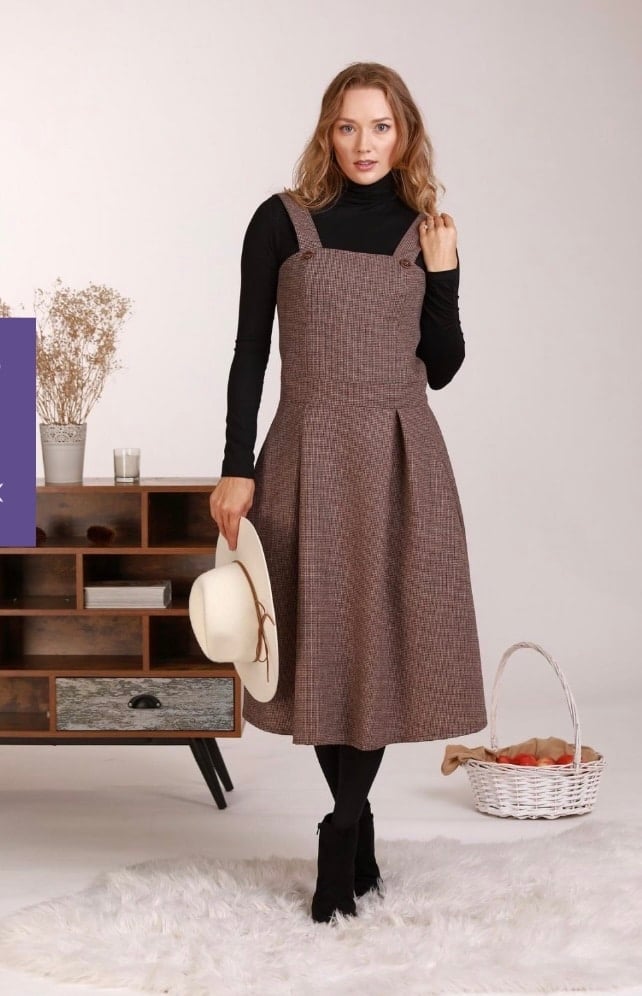 Wool Pinafore Dress