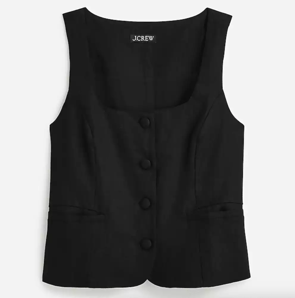 Scoopneck Linen-Blend Vest