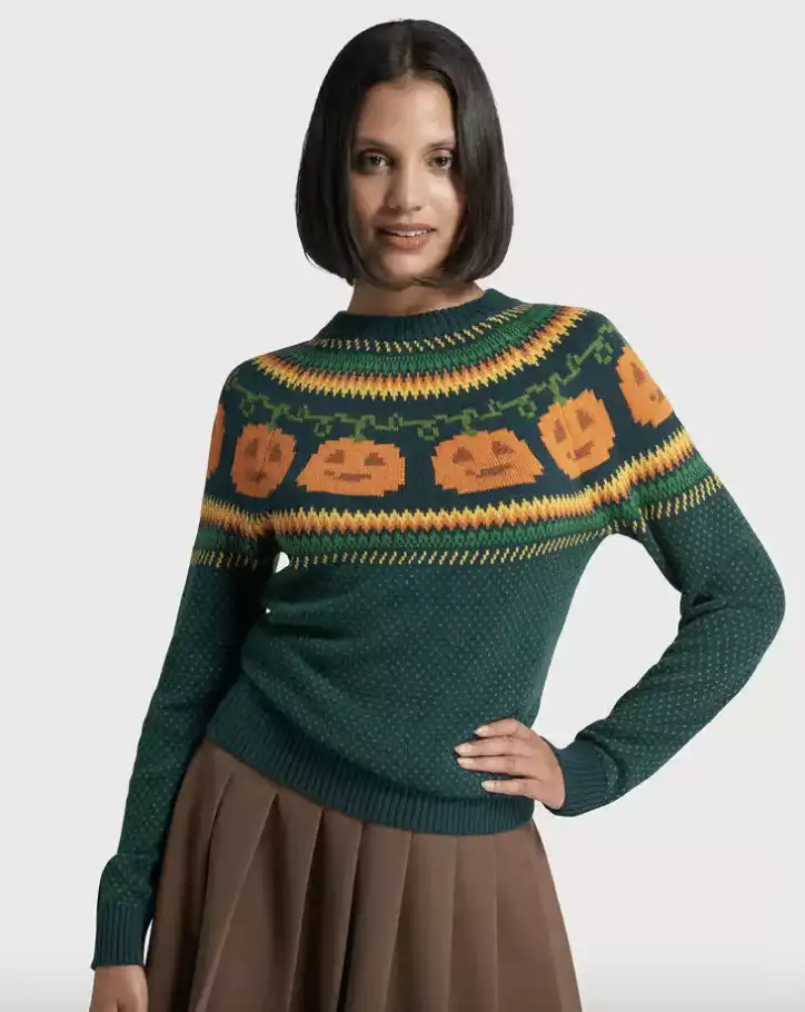 Modcloth Give 'Em Pumpkin To Talk About Fair Isle Sweater