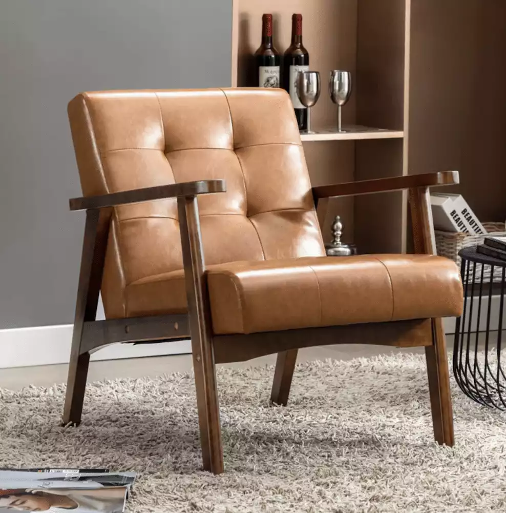 Havva Faux Leather Armchair