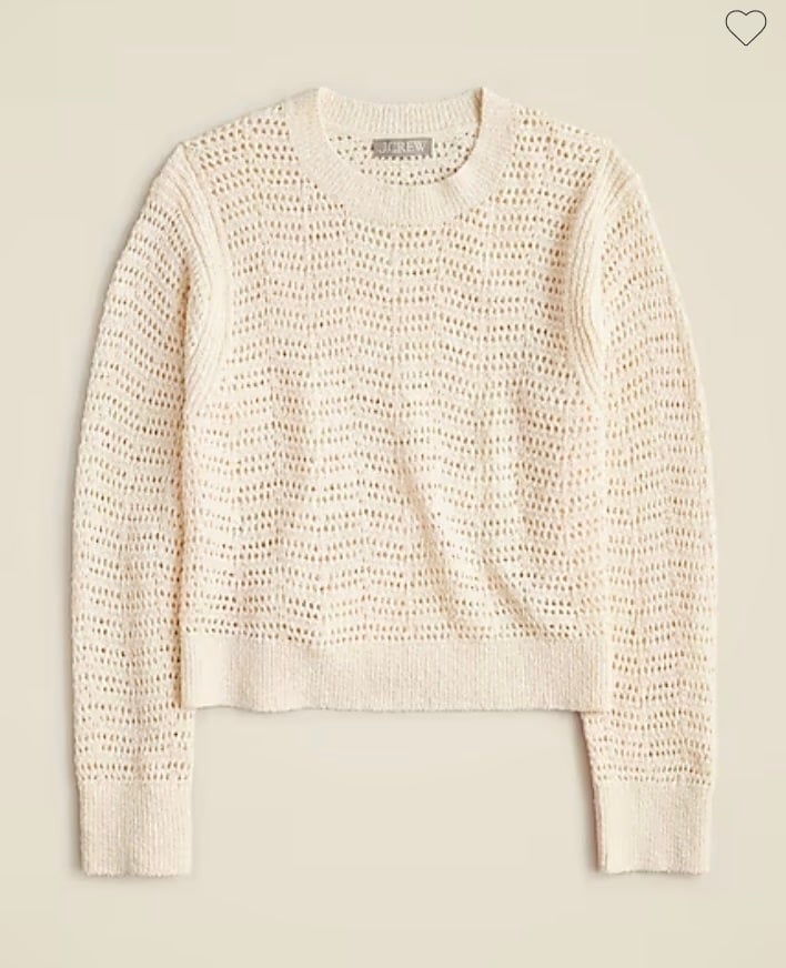 J. Crew Pointelle Crewneck Sweater