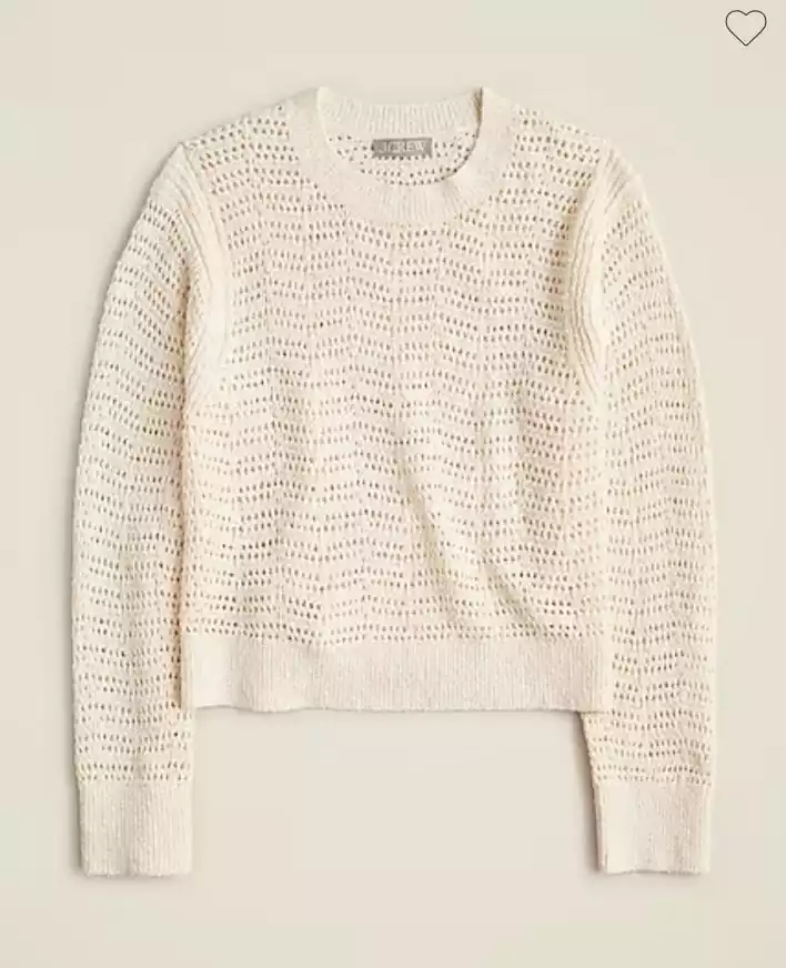 J. Crew Pointelle Crewneck Sweater