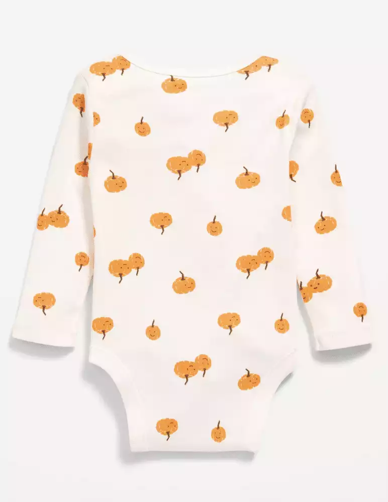 Pumpkin Long-Sleeve Bodysuit