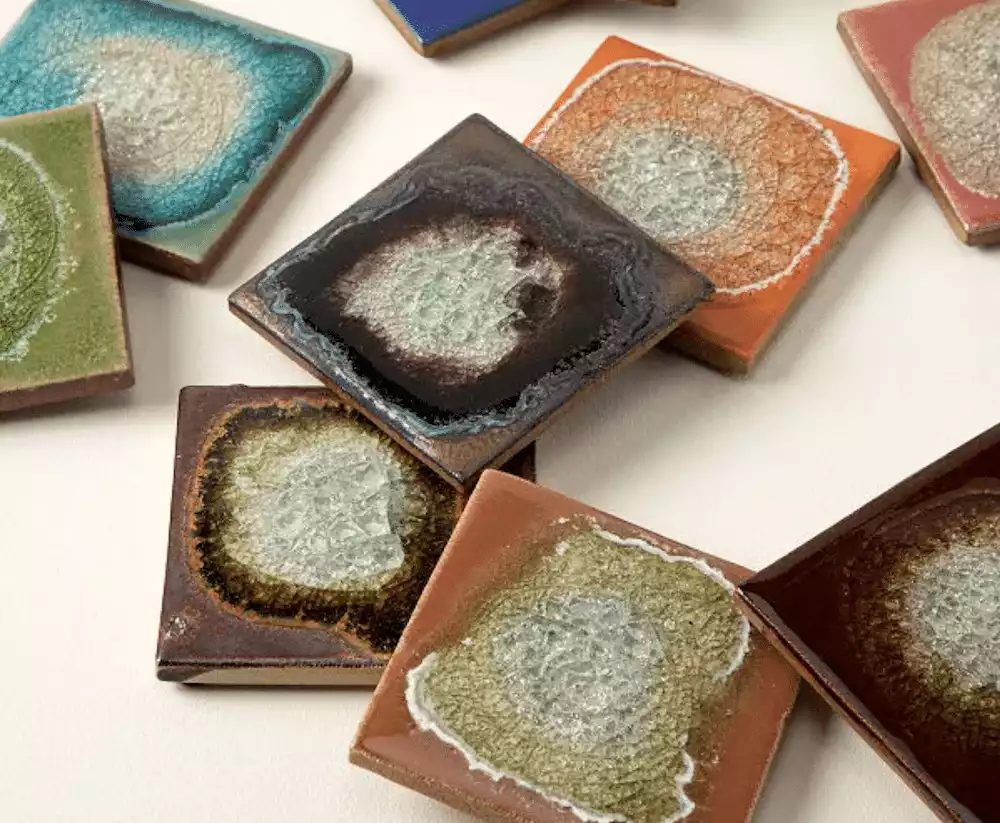 Stoneware and Crackled Glass Coaster Sets