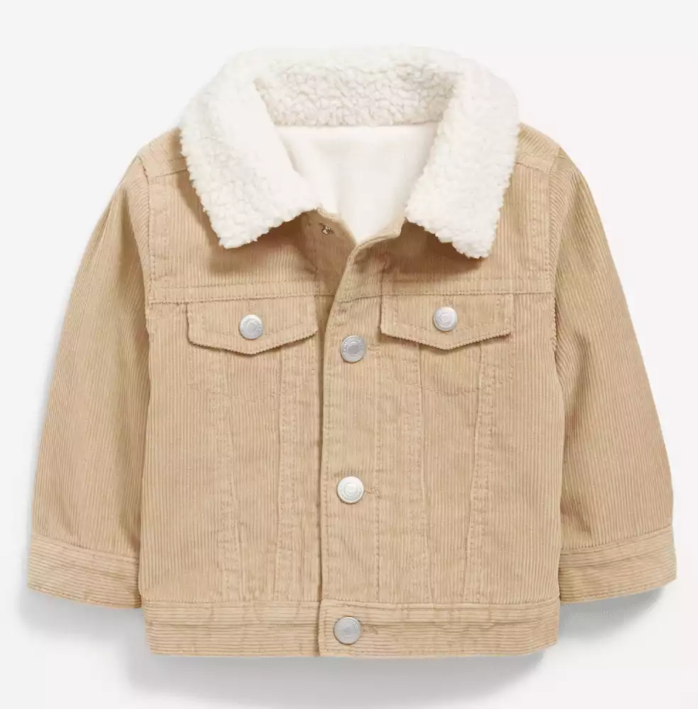 Trucker Sherpa-Trim Corduroy Jacket for Baby