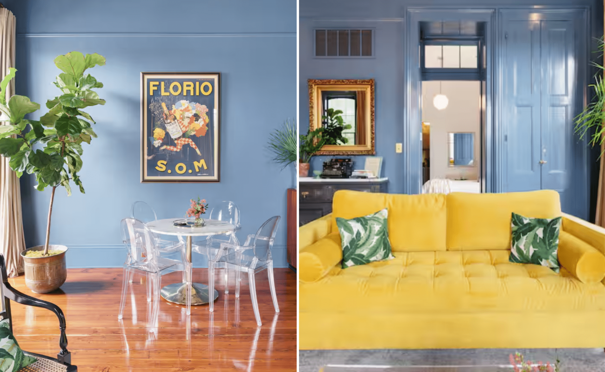 Whimsy Soul - NOLA airbnb 101 Victorian apartment living room in the Lower Garden District of New Orleans with high ceilings, antique furniture and tall windows