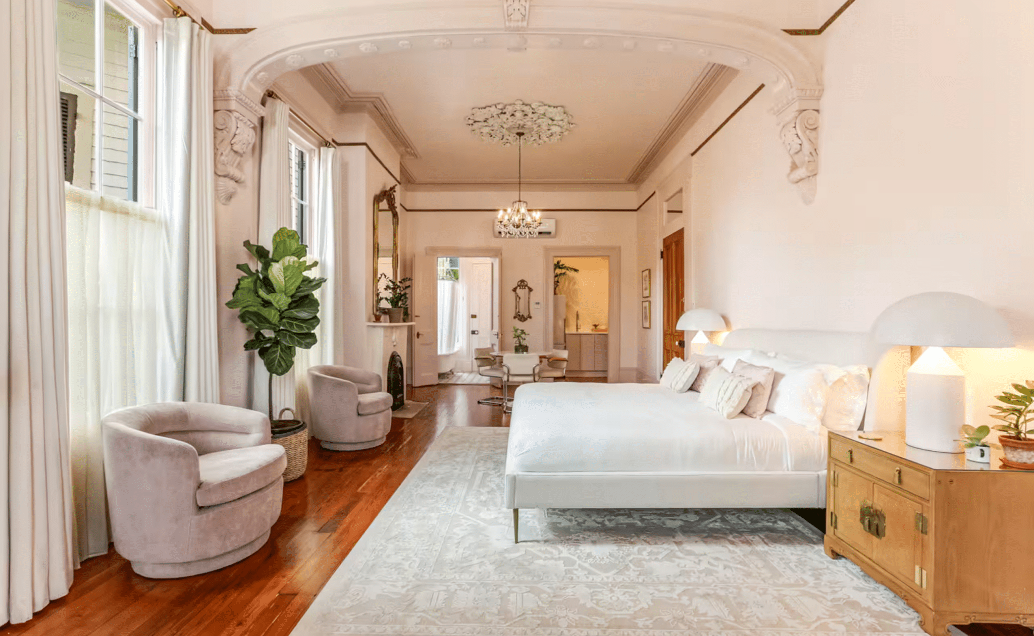 Whimsy Soul - new orleans airbnbs cool 101 1875 Victorian apartment in New Orleans with original plaster ceiling medallions and floor to ceiling windows
